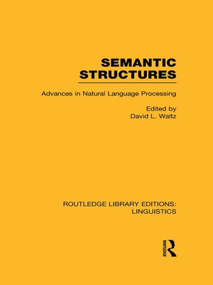 cover image of Semantic Structures (RLE Linguistics B